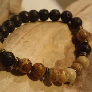 Bracelet en pierres naturelles et pierres de lave