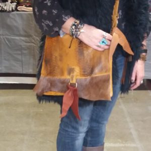 Sac WILD camel imitation croco - tout cuir Atome CROCHUi