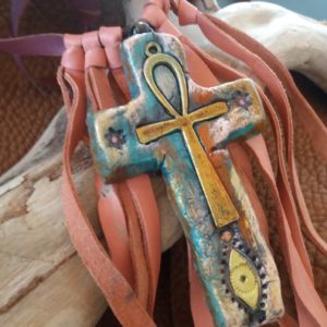Collier Croix de vie égyptienne boho Hippie chic Atome Crochu