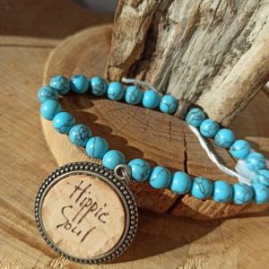 Bracelet pierres bleu turquoise HIPPIE SOUL Atome CROCHU ♥